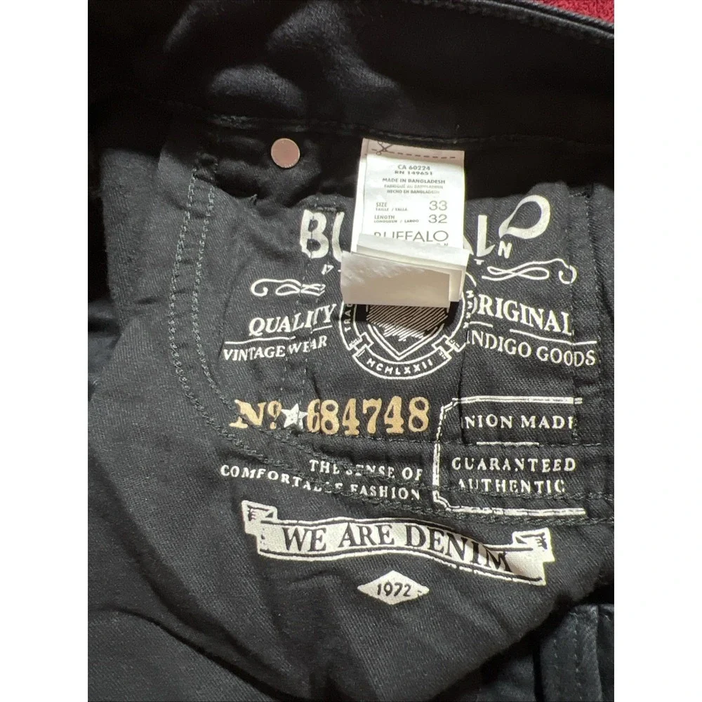 Buffalo David Bitton Skinny Max 33X32 Black Midnight Wax Classic Cowboy Jeans